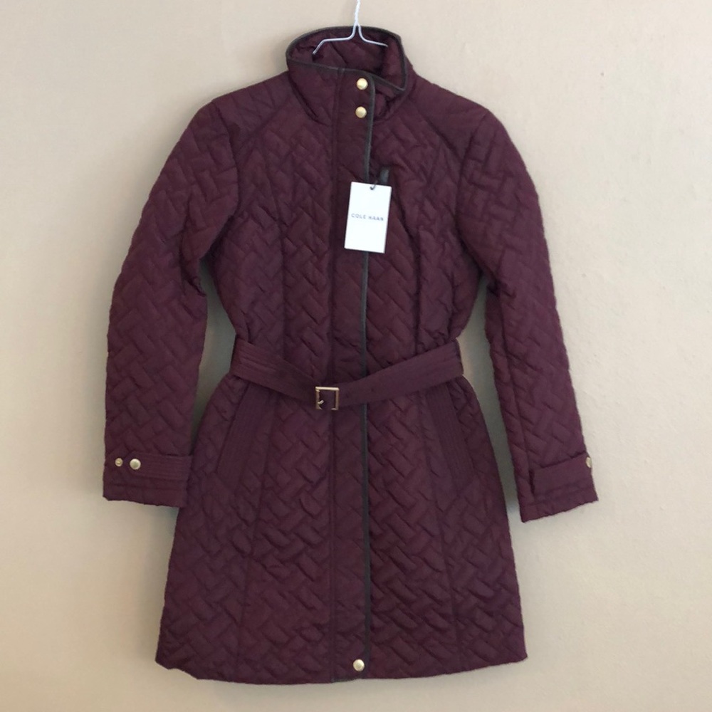 Cole Haan Signature Quilted Zip Front Coat